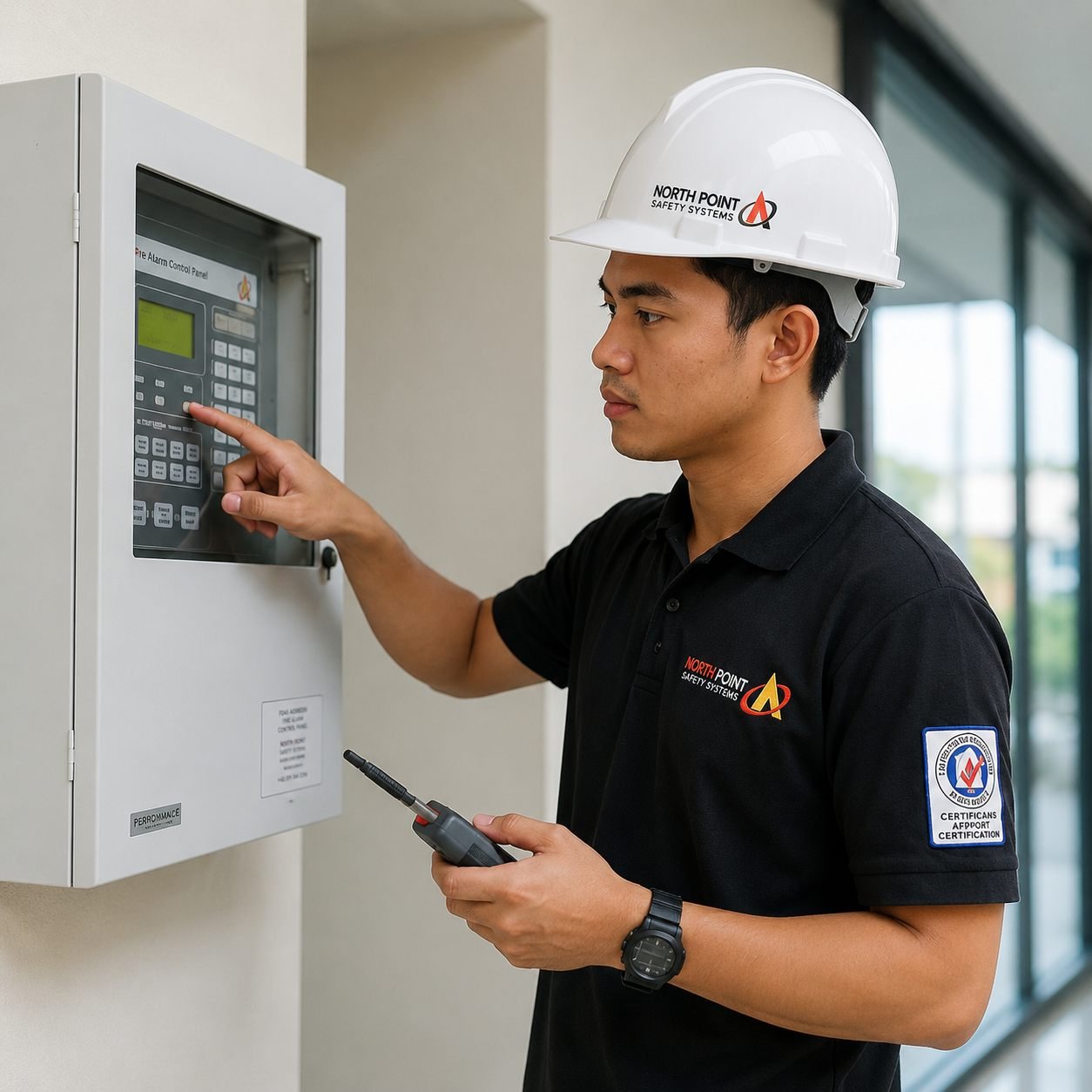FDAS fire detection and alarm control panel installation in Pampanga