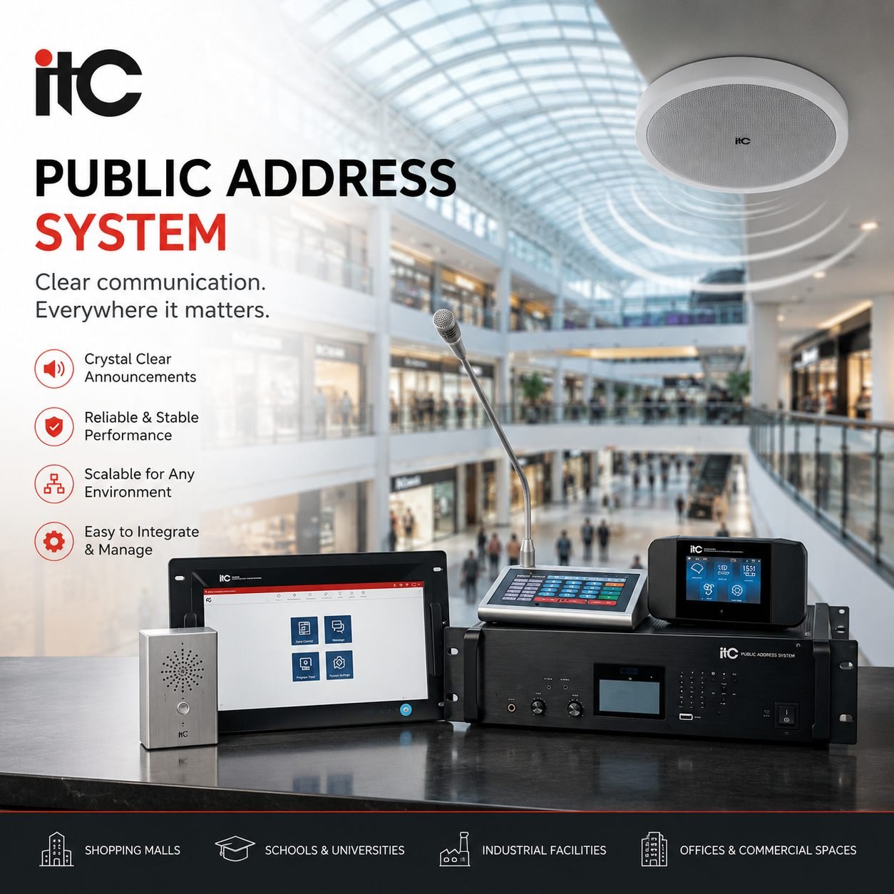 IP paging and public address speaker system installation in Pampanga