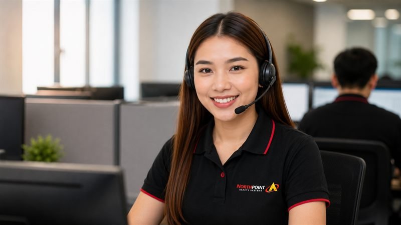North Point after-sales support technician assisting a client